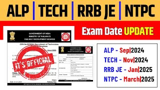 🔥ALP amp Technician Exam Date  NTPC amp RRB JE Expected Exam Dates😯 [upl. by Asiralc]