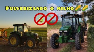 Aplicando HERBICIDA  INSETICIDA no MILHO com o JOHN DEERE 5080e [upl. by Kazim]