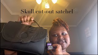 What’s in my Wicked misfit skullcut out satchel purse gothvibes blackcuteness [upl. by Lotte]