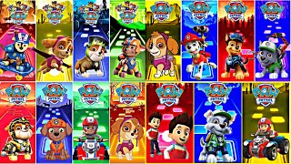 Paw Patrol Mega Mix Rubble 🆚️ Skye 🆚️ Chase 🆚️ Marshall Tiles Hop EDM Rush [upl. by Pruter181]