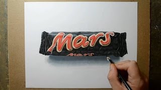 How I Draw a Mars Bar  Realistic Drawing [upl. by Iddo]