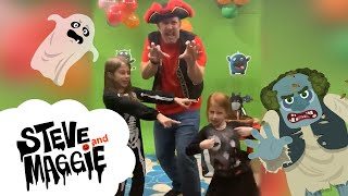 Halloween Party Games and Songs with Steve and Maggie  Halloween stories for Kids [upl. by Llednahs]