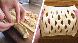 Puff pastry Aperitif Recipe ideas  Caged Peach Puff Pastry Recipe [upl. by Finnegan577]