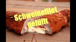 Schweinefilet gefüllt  mit Schinken Käse und Paprika [upl. by Lawler]