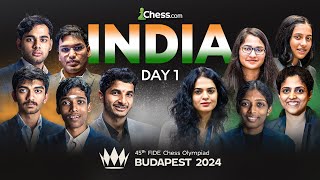 CHESS OLYMPIAD 2024 DAY 1  GUKESH VIDIT PRAGG ARJUN IN ACTION [upl. by Githens487]