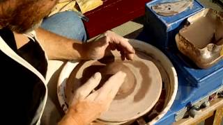 SIMON LEACH POTTERY  Tips on how to center clay on the potters wheel   April 27 13 [upl. by Notxarb]