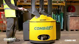 Combilift – COMBIWR – First purpose built pedestrian reach stacker – operating in VNA Aisles [upl. by Hendrick]