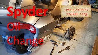 How To Do an Oil Change Can Am Spyder SE6 [upl. by Gorden459]