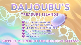 Animal Crossing New Horizon FREE Treasure Islands 🌱Furnitures🌱Gumdrop🌱Spooky [upl. by Nmutua]