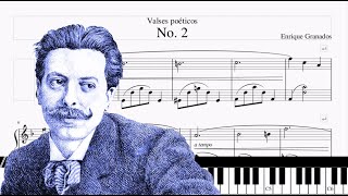 Valses poéticos  No 2 Tempo de Vals noble  Enrique Granados  Cover Piano Sheets Piano [upl. by Hanonew]