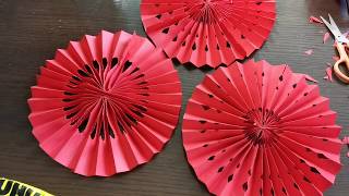 Origami Fan Lantern  DIY Chinese New Year Decoration wedding decoration idea  新年婚礼装饰 折纸 手工剪纸 [upl. by Buckley]