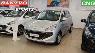 Hyundai SANTRO Sportz Cng 2022 ₹ 641 Lakh  Santro CNG Review  Price • Features amp Interior [upl. by Aurilia]