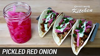 Easiest Pickled Red Onions  Best Recipe for Tacos [upl. by Drucie]