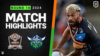 NRL 2024  Wests Tigers v Raiders  Match Highlights [upl. by Aranaj]