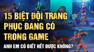 Mobile Legends  15 TRANG PHỤC BIỆT ĐỘI ĐANG CÓ TRONG GAME  Tốp Mỡ Gaming [upl. by Tench]