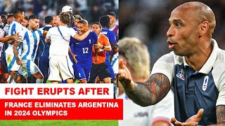 Argentina vs France Olympics Fight erupts after France eliminates Argentina in 2024 Olympics [upl. by Ekeiram]