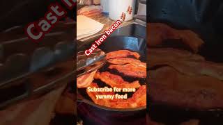 Cooking with grease Cast iron bacon Yummy cooking bacon yummy castironcooking ozarks [upl. by Lemkul7]