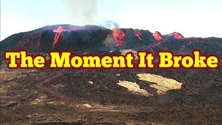 The Moment Lava Broke The Wall Of Iceland Fagradalsfjall Geldingadalir Volcano [upl. by Ennaylloh469]