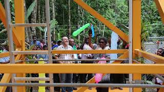 Kakoba Canopy Crane Official Opening  Breaking of Champagne Bottle [upl. by Adnavoj]