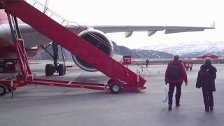 Air Greenland A330 in Kangerlussuaq Greenland External and short internal view takeoff [upl. by Nell]