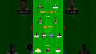 cpl BBR vs SKN dream11team cricketfantasy shorts [upl. by Ateekram]