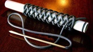 A Long 4 Bight Paracord Turks Head Knot 21 lead 4 bight [upl. by Llerehc]