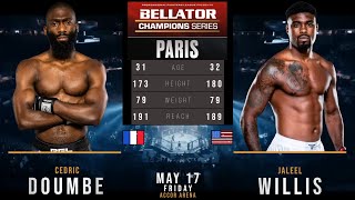 CEDRIC DOUMBE vs JALEEL WILLIS FULL FIGHT BELLATOR PARIS [upl. by Yelac]