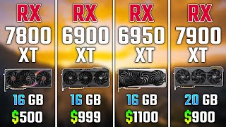 RX 7800 XT vs RX 6900 XT vs RX 6950 XT vs RX 7900 XT  Test in 7 Games [upl. by Allemat]