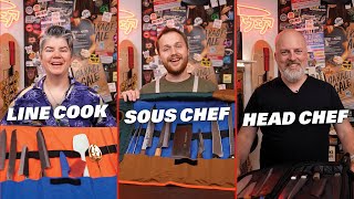 3 Levels of Chef Build Their Dream Knife Kit [upl. by Manya]