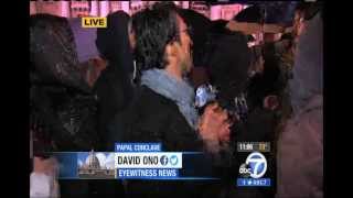 ABC7s David Ono interrupted by papal conclaves white smoke [upl. by Tremml]