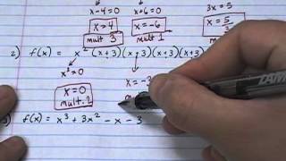 Finding the zeros and multiplicity of polynomials [upl. by Nueoht]