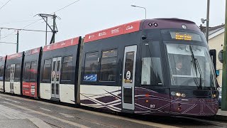 Loud Motor Blackpool Transport Bombardier Flexity 2 Tram 017 [upl. by Nodearb79]