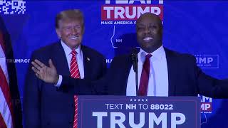 Former presidential candidate Tim Scott endorses Donald Trump at New Hampshire campaign event [upl. by Lamdin816]