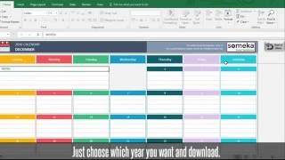 Dynamic Calendar Excel Template  Free Download Excel Calendar [upl. by Lazes]