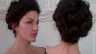 Pompadour amp Puffs an Edwardian Updo Tutorial meduim long hairstyle  Fitfully Vintage [upl. by Evin]