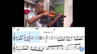 ABRSM Grade 6 A3 Siciliana and Allegro John Stanley Violin solo with score [upl. by Oir]