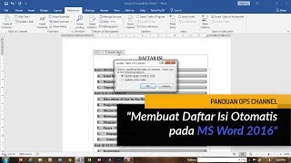 TUTORIAL MEMBUAT DAFTAR ISI OTOMATIS  MS WORD 2016 [upl. by Lawrence835]