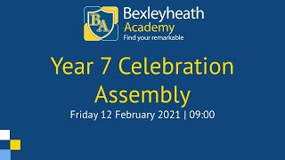 Y7 Celebration Assembly  Bexleyheath Academy [upl. by Hsakaa]