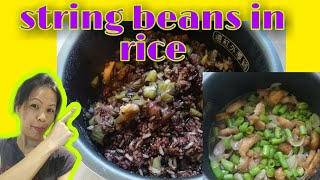 11 HOW TO COOK STRING BEANS in RED RICE STRING BEANS in RED RICE RECIPE Charie Wang [upl. by Howes]