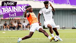 INTENSE 1v1 Real Madrid TRAINING session [upl. by Enomal]