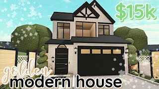 Gold 15k Bloxburg Modern House Build 2 Story WITH VOICE [upl. by Aiyot342]