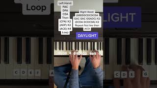 Daylight by David Kushner EASY PIANO TUTORIAL With Letter Notes [upl. by Anner]