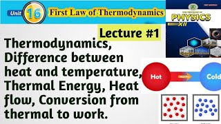 Thermodynamics Heat Temperature work internal energy Heat flow Unit16 Physics Class12 [upl. by Quintessa505]