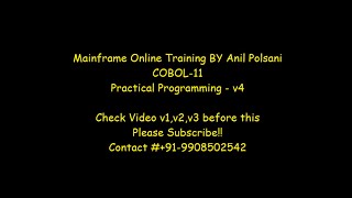 Mainframe COBOL For Beginners Real Mainframe  BATCH  MAY 30 630amAnil Polsani 919908502542 [upl. by Ricky712]