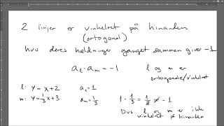 Vinkelrette linjer ortogonalitet [upl. by Nylave]