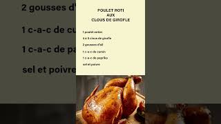 Recette Facile du Poulet Rôti aux Clous de Girofles recette poulet [upl. by Neille]