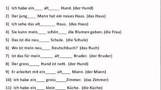 Practice with Adjective Endings in German  wwwgermanforspaldingorg [upl. by Arathorn]