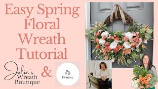 How to Make a Floral Wreath  Easy Wreath Tutorial  Spring Wreath Tutorial  New Wreath Ideas [upl. by Adnovay861]