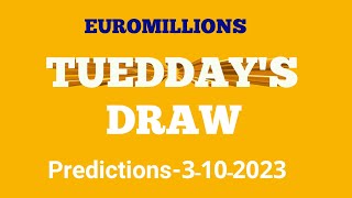 EuroMillions Predictions for Tuesday Draw 29 October 2023 [upl. by Marybeth832]