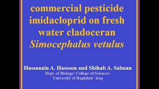 Effect of imidacloprid on Simocephalus vetulusDr Shihab ASalman [upl. by Hanover63]